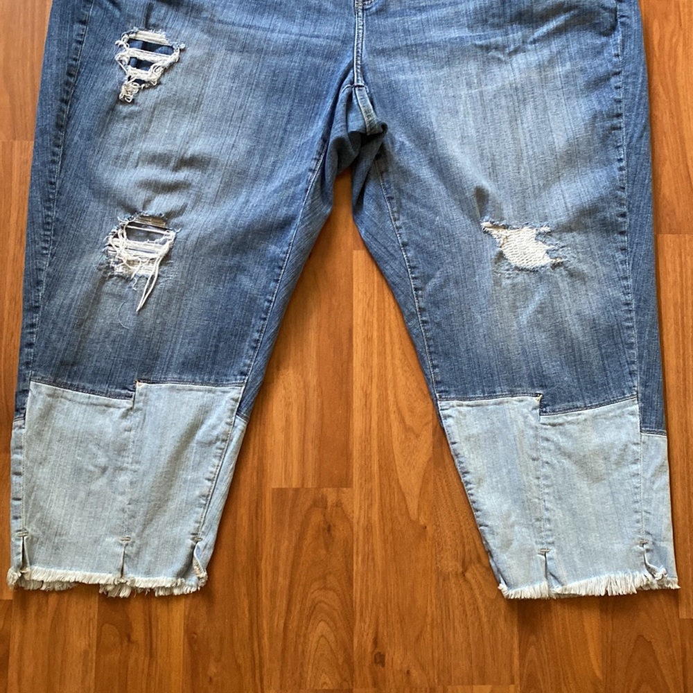 Lane Bryant Girlfriend Distressed Patchwork Ankle… - image 6
